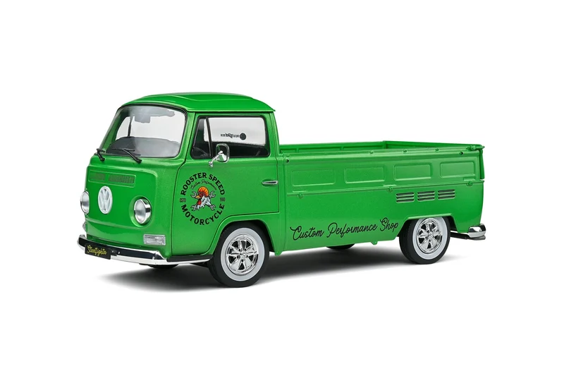 Volkswagen VW T2 1968 Pick-Up "Custom Performance Shop" Green Metallic 1:18