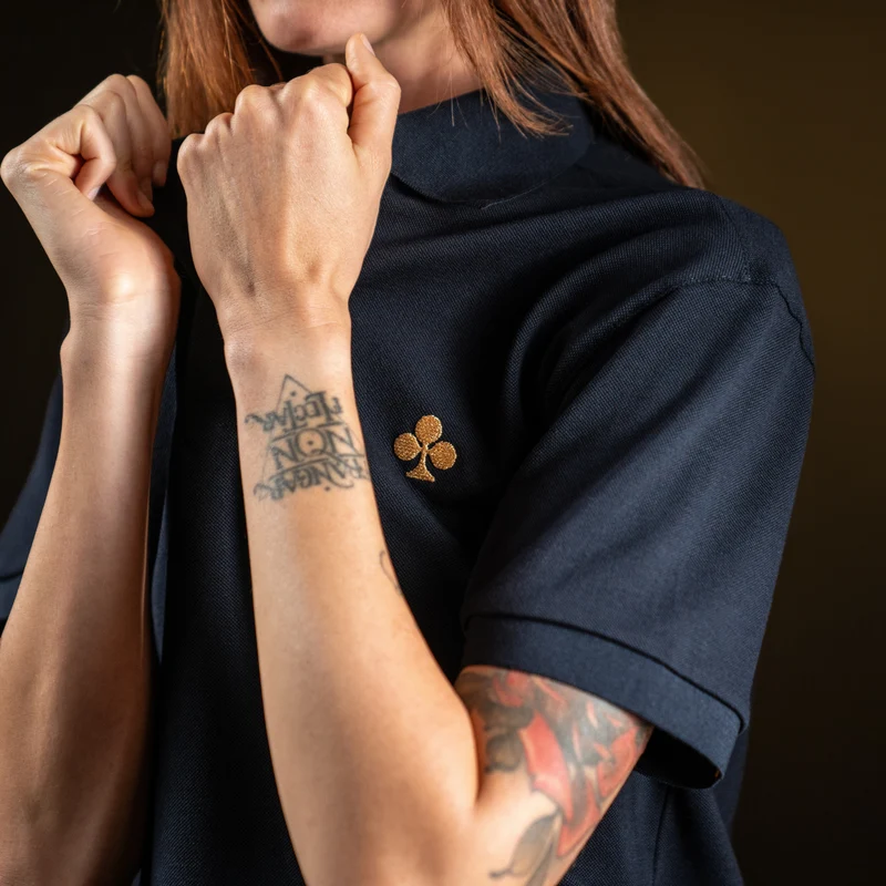 Navy Blue Cotton Piqué polo shirt