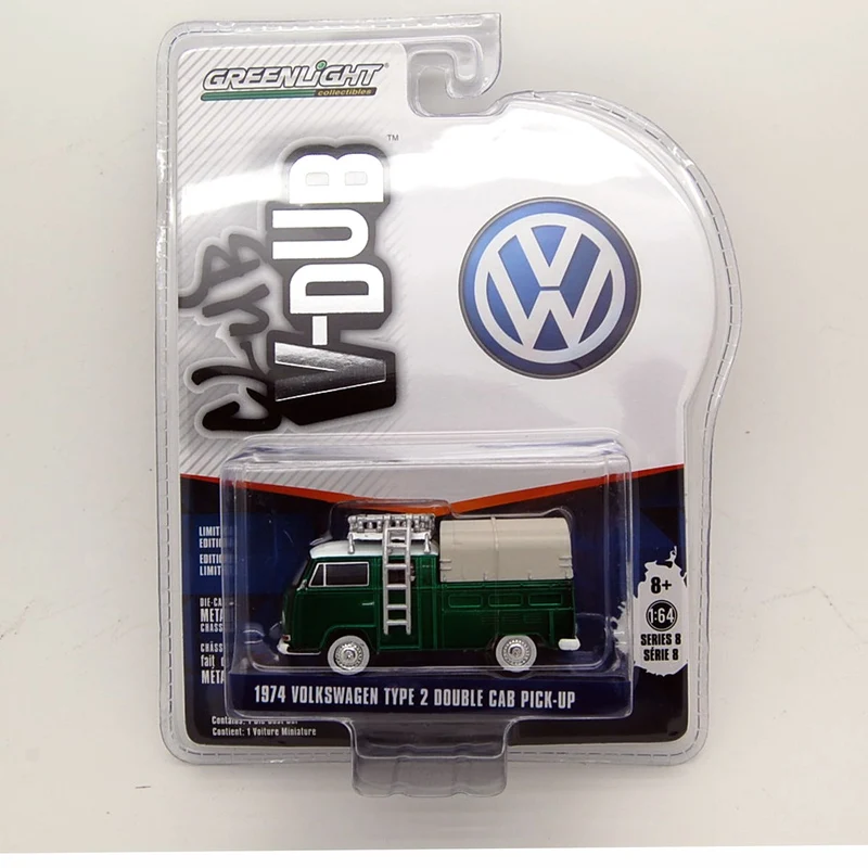 Volkswagen T2 1974 Double Cab Pick Up "Club Vee-Dub series 8" 1:64 Green