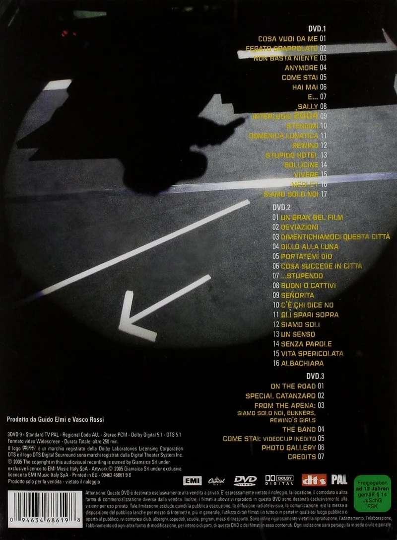 Vasco Rossi Buoni o cattivi Live anthology 04.05 box 3 DVD