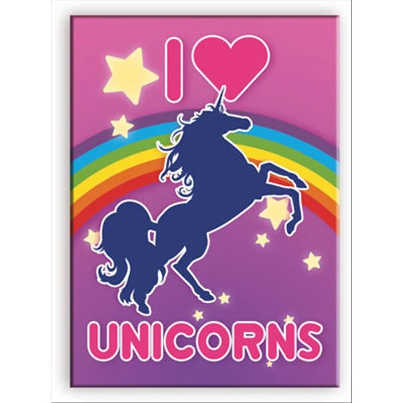Unicorn I Love Flat Magnete