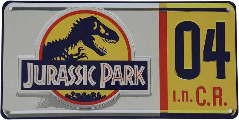 Targa in metallo "Replica Number" dal film Jurassic Park 29.7 x 15cm