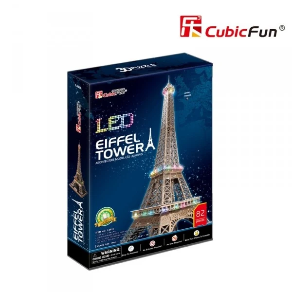 Torre Eiffel Parigi Cubic Fun 3D LED Puzzle 78 cm h
