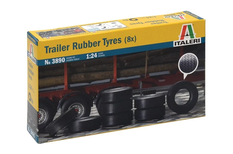 Trailer Rubber Tyres Kit 1:24