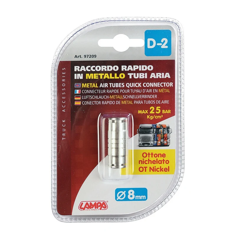 Raccordo Aria in Metallo Lampa D2 per tubi da 8mm