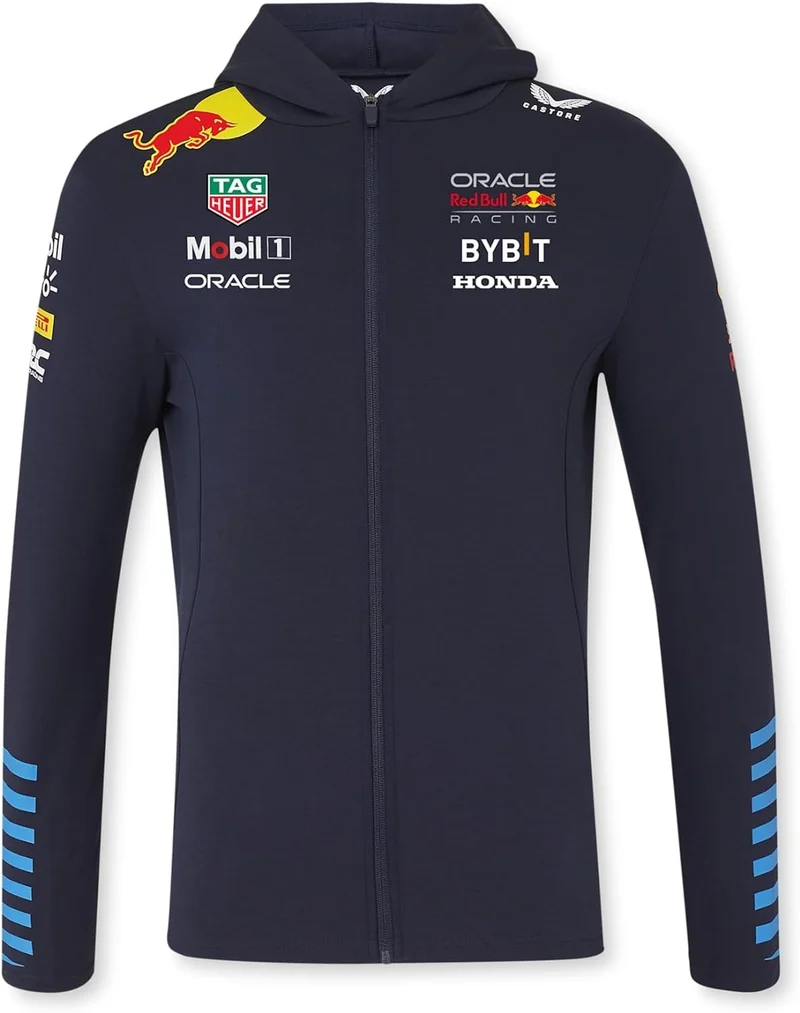 Red Bull Racing F1 2024 Official Teamline Felpa con cappuccio e Zip Hoodie Uomo
