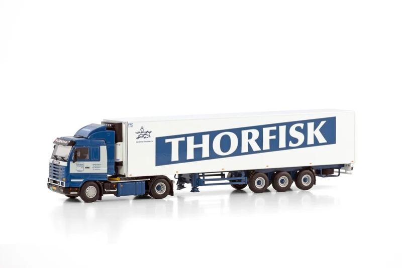 Scania 143M 420 Streamline 4x2 Refeer Trailer 3 assi "Thorfisk" 1:50