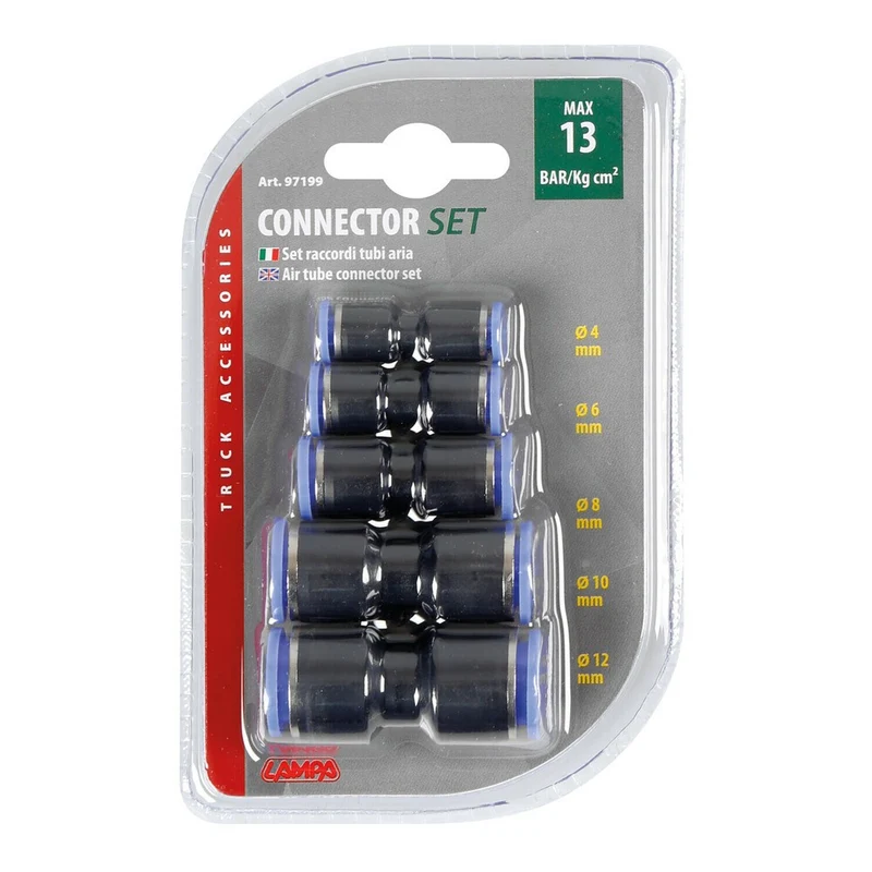Set Raccordo Aria Lampa 5 pz - Ø 4, 6, 8, 10, 12 mm