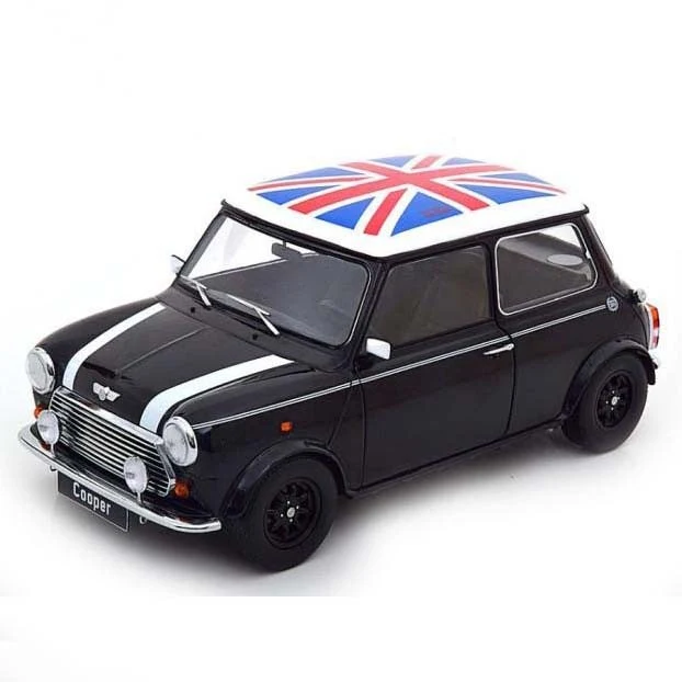 Mini Cooper 1992 LHD Black White Union Jack 1:12
