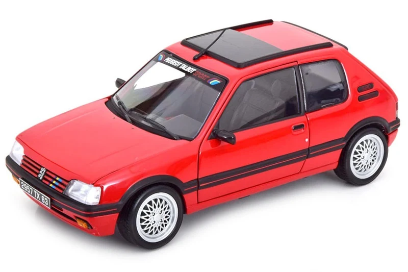 Peugeot 205 GTi 1.9 PTS déco 1991 Rouge Vallelunga 1:18