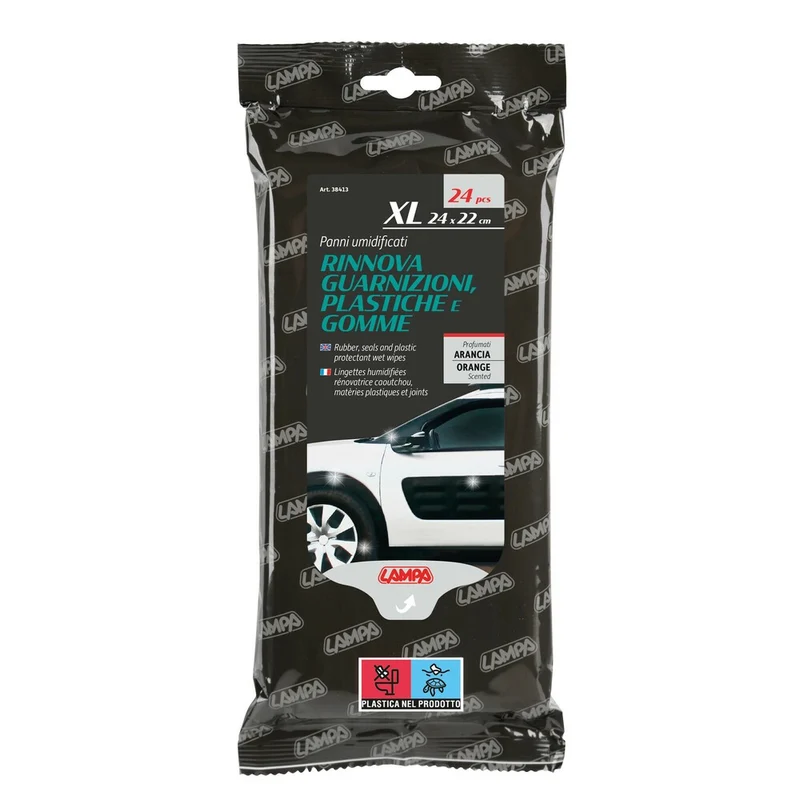 Panni umidificati 24pz Rinnova Guarnizioni, Plastiche e Gomme 24x22cm