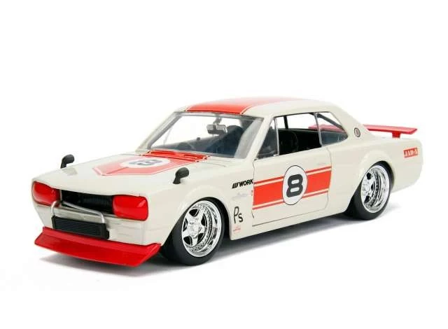 Nissan Skyline 2000 GT-R 8 1971 red/white 1:24