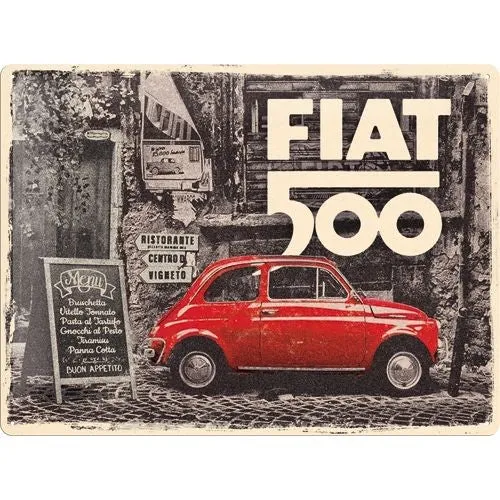 Metal Tac Signs 3D "Fiat Car Street" 30*40cm