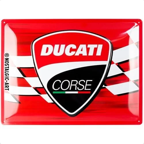 Metal Tac Signs 3D "Ducati Corse Racing Flag" 30*40cm