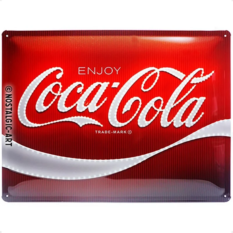 Metal Tac Signs 3D "Coca Cola Logo Red Lights" 30*40cm