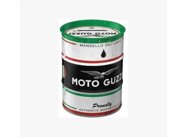 Metal Money Box Oil Barrel Salvadanaio Moto Guzzi Ø 9,3 x 11,7 cm