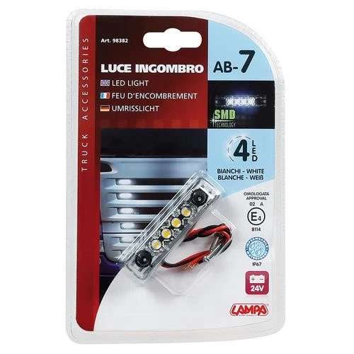 Luce Ingombro AB-7 a 4 Led 24V Bianca