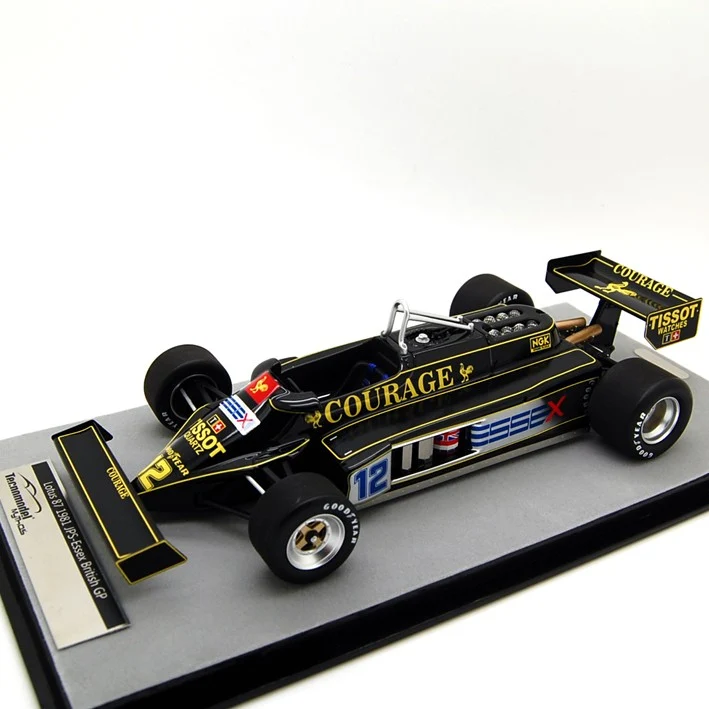 Lotus F1 87 JPS Courage-Essex Ford Cosworth DFV 3.0 V8 British GP 1981 Nigel Mansell 1:18