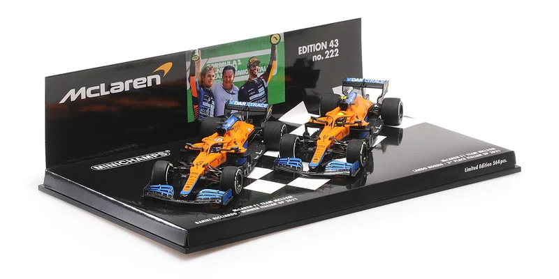 McLaren MCL35M Set Italy GP 2021 Winner Daniel Ricciardo - 2.nd Lando Norris 1:43