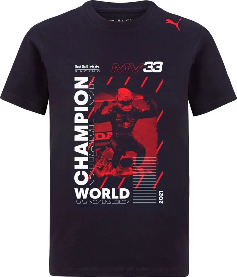 Max Verstappen T-shirt World Champion F1 2021 Red Bull Racing Puma Ufficiale