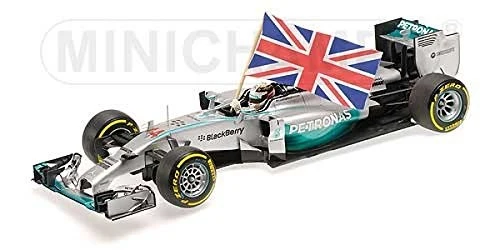Mercedes Amg Petronas W05 F1 2014 Winner Abu Dhabi Lewis Hamilton + con bandiera 1:43
