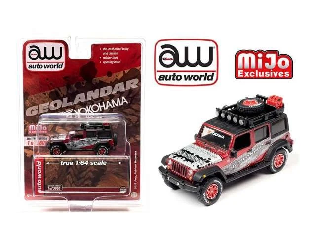 Jeep Rubicon Unlimited 2018 "Geolandar Yokohama" silver-red 1:64