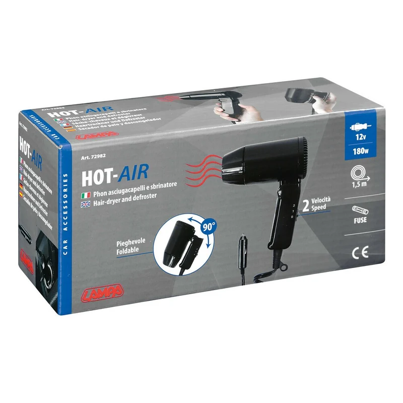Hot-Air phon asciugacapelli e sbrinatore 12V - 180W