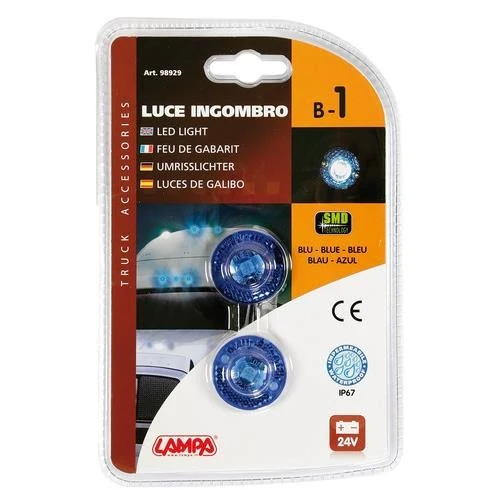 Coppia di 1 luci a Led 24V - Blu B-1