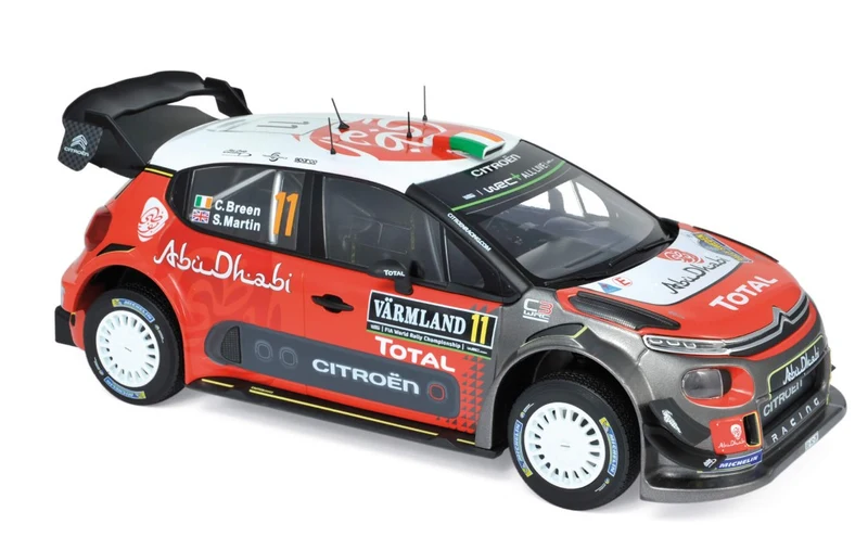 Citroën C3 WRC 11 Rallye de Suède 2018 C.Breen - S.Martin 1:18