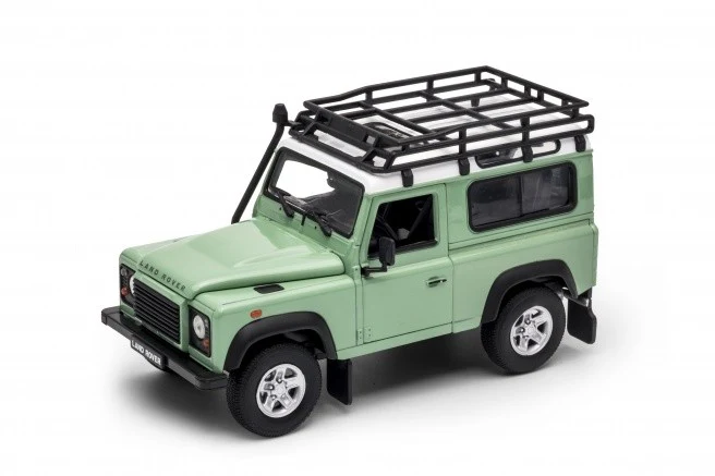 Land Rover Defender Off Road with roof rack green/white 1:24