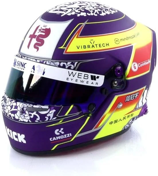 Guanyu Zhou Casco Bell Helmet F1 2023 Alfa Romeo Racing Team 1:2