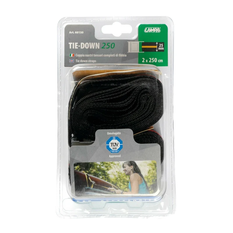 Cinghia lega bagagli con fibbia 2pz x 2.5 mt