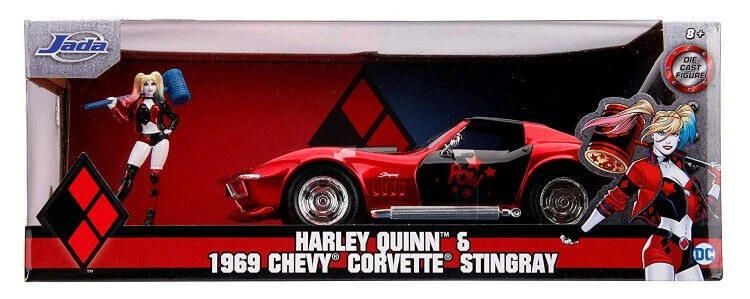 Chevy Corvette Stingray 1969 with Harley Queen Figure 1:24