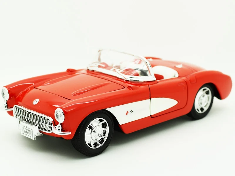 Chevrolet Corvette 1957 Red - White 1:24