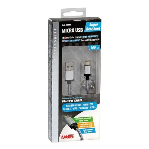 Cavo rinforzato Usb Micro Usb 100 cm Nero