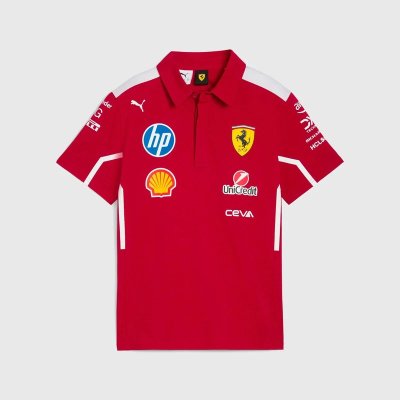 Ferrari F1 2025 Polo Uomo Replica Team Puma Dark Cherry