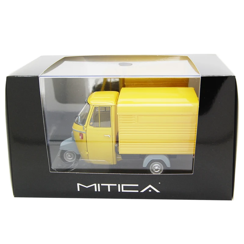 Ape Piaggio P501 Van Closed 1979 Giallo Texas con vetrina 1:18