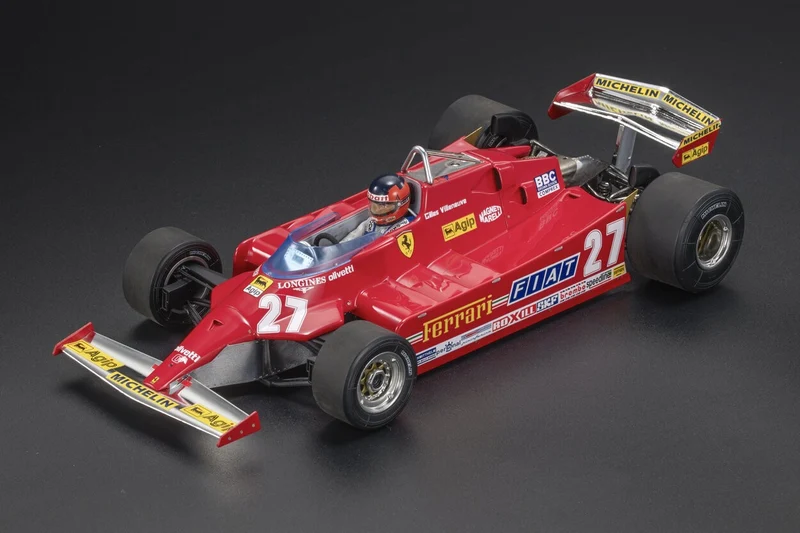 Ferrari 126CX GP United States Grand Prix West Long Beach 1981 with figure Gilles Villeneuve 1:18