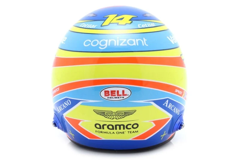 Fernando Alonso Aramco Cognizant Aston Martin F1 2024 Bell Mini Helmet 1:2