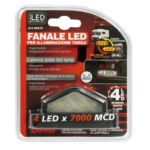 Fanale 4 Led illuminazione targa