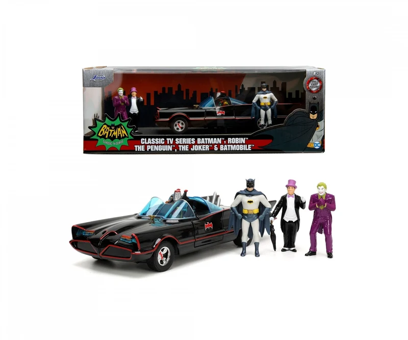 Batmobile 2022 Comic with Batman - Joker - Robin - Pinguin 1:24