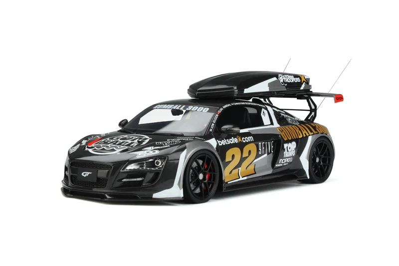 Audi R8 Gumball 3000 2020 black - white - gold 1:18