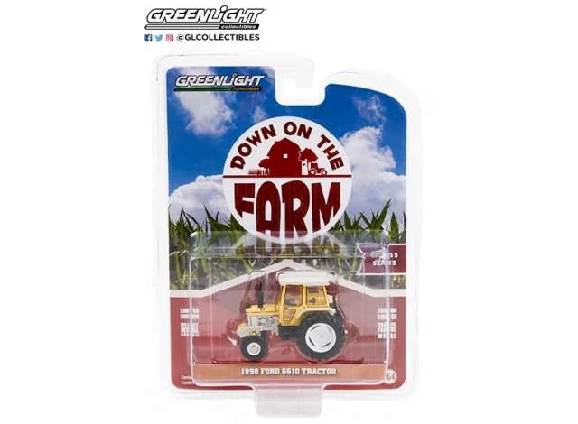 Ford 6610 anno 1990 Trattore Cabina Chiusa "Down in The Farm" Giallo 1:64