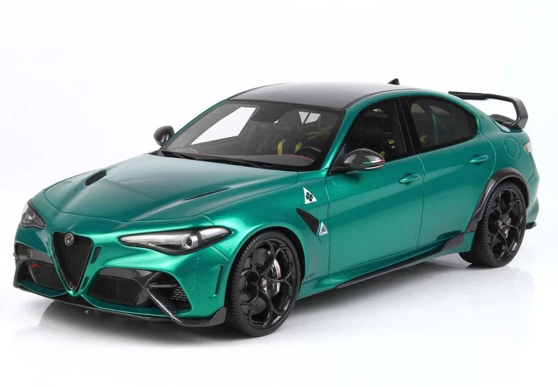 Alfa Romeo Giulia GTAM 2020 Verde Montreal Roll Bar Verde Brakes Silver 1:18