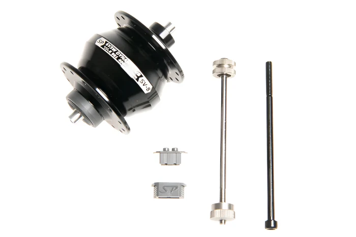 BROMPTON DYNAMO FRONT HUB + FITTINGS BLACK