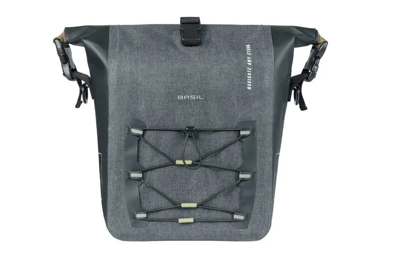 BASIL NAVIGATOR STORM M - SINGLE PANNIER BAG - 12-15 LITERS - BLACK