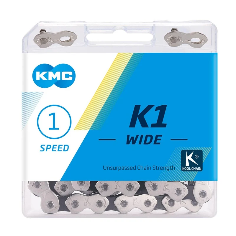 KMC K1-WIDE CHAIN 1-SPEED 110L SILVER BLACK