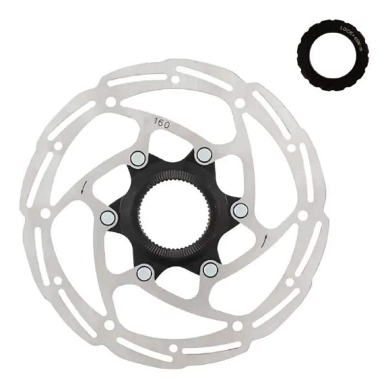 WAG centre lock disc rotor 180mm - silver