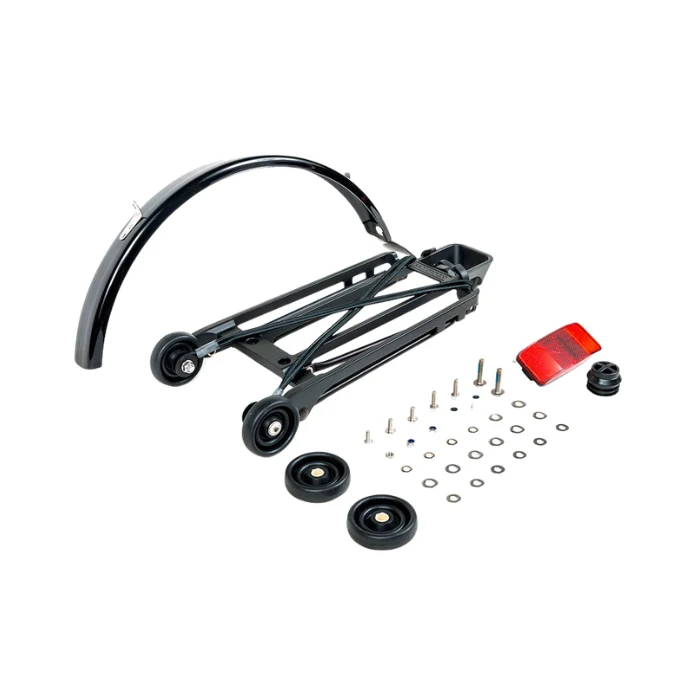 BROMPTON RACK SET COMPLETE INCL 4 ROLLERS + MUDGUARD - 6MM HOLES BLACK