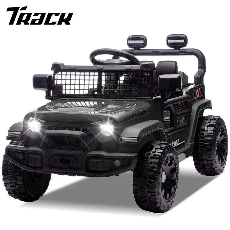 Track Seven 24V Kids Ride on Truck, 2WD Electric Car with Remote Control, Four-Wheel Suspension, Power Display, Bluetooth, MP3 Player, LED Lights, Kids Ride on Toy Car for Boys Girls Aged 3+